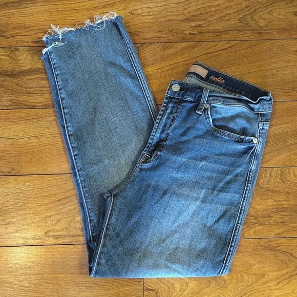 7 For All Mankind b(air) Edie High Waist Straight Leg Frayed Hem Jeans Size 31 - Picture 4 of 15